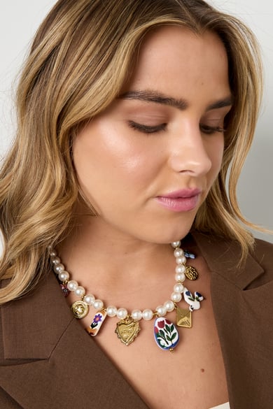 Plastic Beaded Necklaces Heart Casual Daily Ethnic Series Women's jewelry h5 Picture2